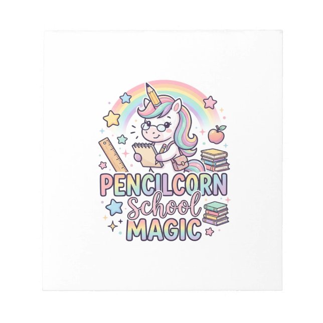 Bloc-note Autocollant Licorne Pencilcorn School Magic Adorab (Devant)