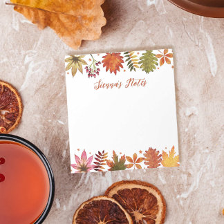 Bloc-note Automne Aquarelle Automne Feuilles Nom Rustique