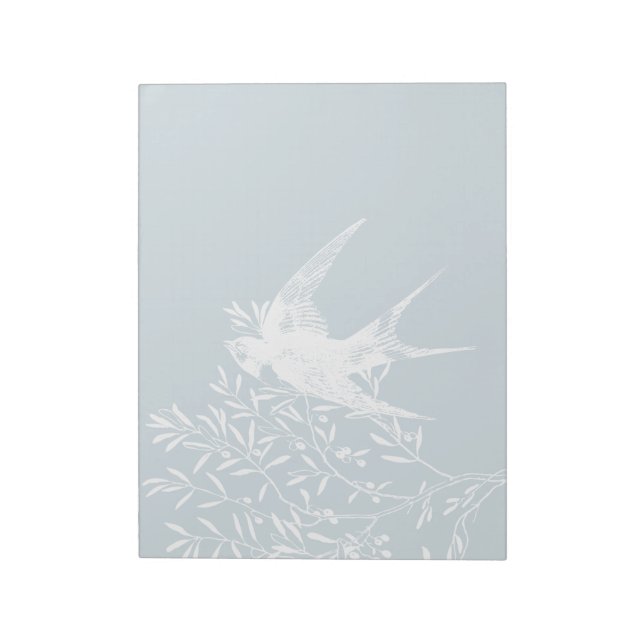 Bloc-note Avaler l'oiseau survolant les branches d'olivier (Tourné)