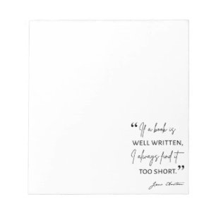 Bloc-note Avid Reader II - Citation de Jane Austen