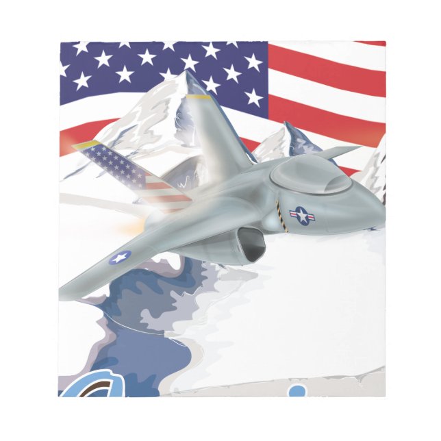 Bloc-note Avion de chasse américain (Devant)