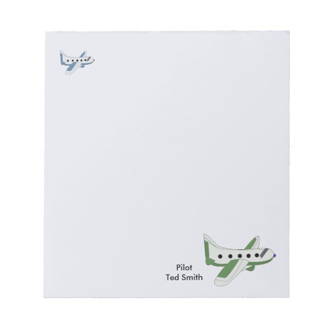 Bloc-note Avions Avec Nom De Pilote (Devant)