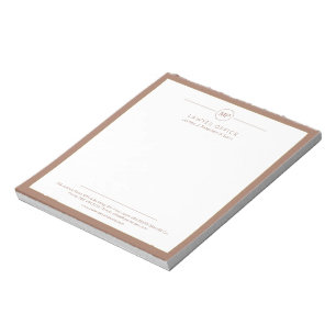 Bloc-note Avocat au monogramme marron et blanc de bureau mod