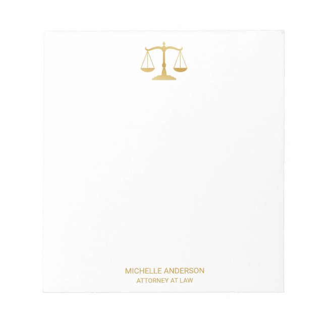 Bloc-note Avocat professionnel tendance Procureur Gold (Devant)