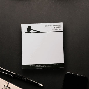 Bloc-note Avocats de Gavel Noir & Blanc