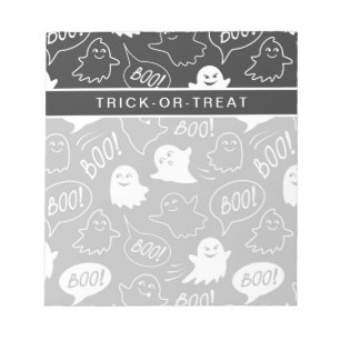 Bloc-note B&W Cute Doodle Halloween Motif