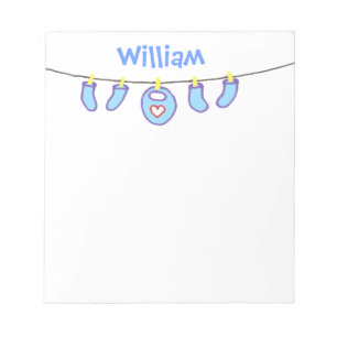 Bloc-note Baby Boy Laundry C'est un garçon ! Nom personnalis