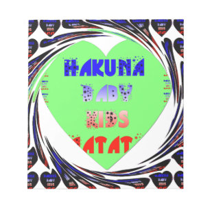 Bloc-note Baby Luminous Hearts Hakuna Matata Baby Design