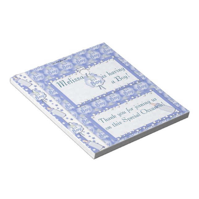 Bloc-note Baby shower Bleu Garçon  Bar Candy Fête Favoriser (Incliné)
