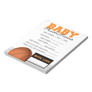 Bloc-note Baby shower de basket-ball des prédictions pour bé