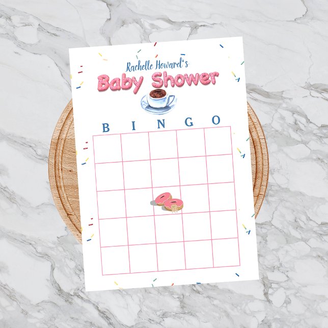 Bloc-note Baby shower de beigne rose Saupoudrer Jeu de Bingo (Créateur téléchargé)