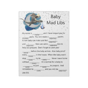 Bloc-note Baby shower Dragon Knight Mad Libs Jeu