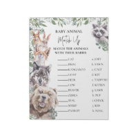 Baby shower Les animaux de bois correspondent jeu