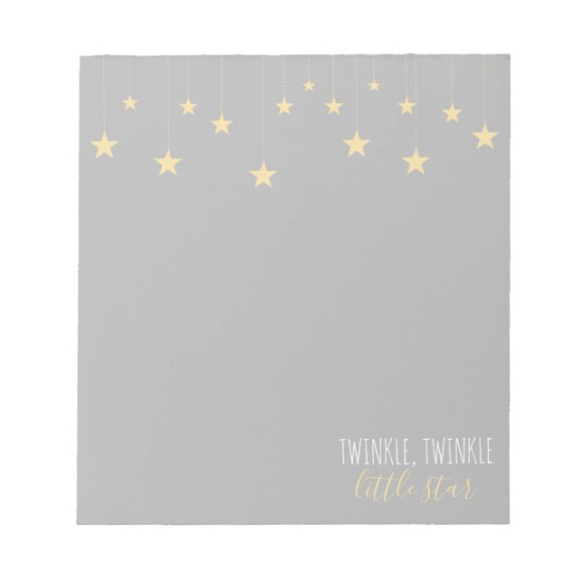 Bloc-note Baby shower moderne Twinkle Little Star (Devant)