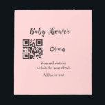 Bloc-note Baby shower rose simple q r code ajouter le texte<br><div class="desc">Conçu pour le baby shower</div>