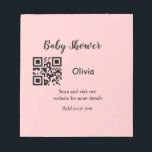 Bloc-note Baby shower rose simple q r code ajouter le texte<br><div class="desc">Conçu pour le baby shower</div>