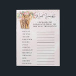 Bloc-note Baby shower Vache Highland Pink Word scramble Jeu<br><div class="desc">Cette conception peut être personnalisée dans la zone fournie en modifiant la photo et/ou le texte. Vous pouvez également le customiser en cliquant sur Personnaliser ce Modèle, puis en choisissant l'option cliquer pour customiser et supprimer ou modifier la couleur de l'arrière - plan, ajouter du texte, modifier la couleur ou...</div>