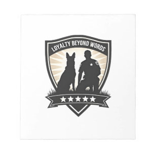 Bloc-note Badge de police K9 vintage Loyalty Beyond Words Ve