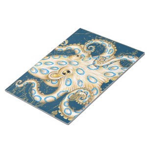 Bloc-note Bague bleue Octopus Indigo Carte Vintage Nautique