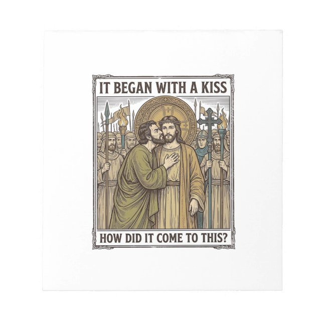Bloc-note Baiser de trahison biblique vintage (Devant)