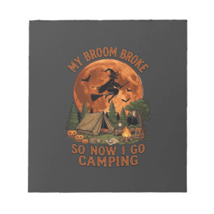 Bloc-note Balai Casse Halloween Sorcière Camping Tente Feu d