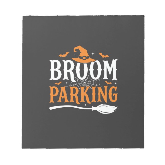 Bloc-note Balai d'Halloween Parking Chapeau de Sorcière Grap (Devant)
