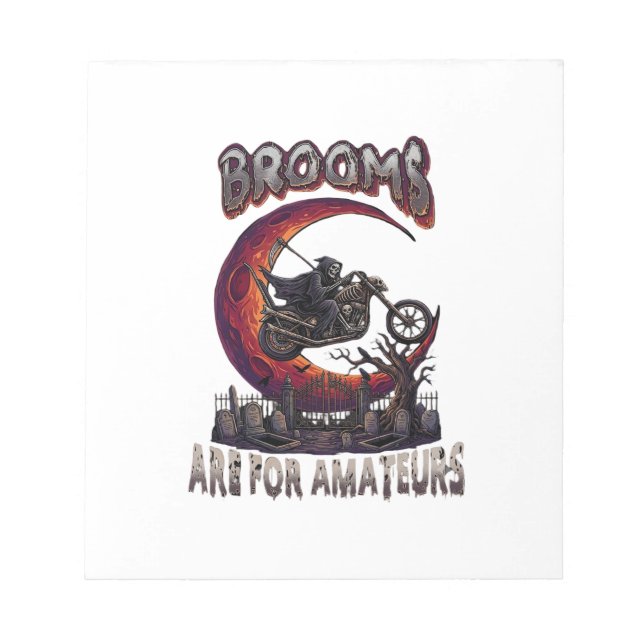Bloc-note Balais Amateurs Grim Reaper Moto Halloween R (Devant)