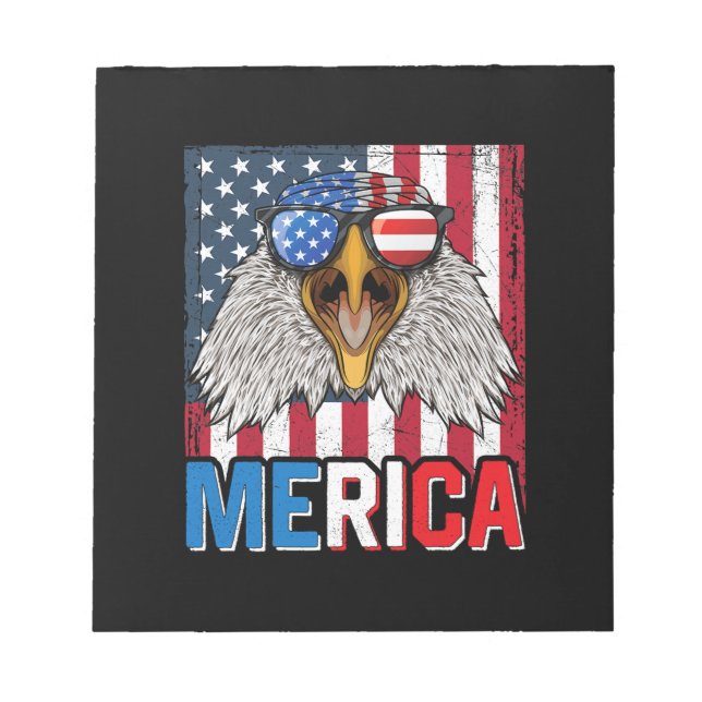 Bloc-note Bald Eagle Merica 4 juillet (Devant)