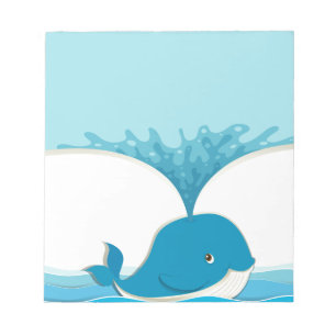 Bloc-note Baleine bleue éclaboussant l'eau