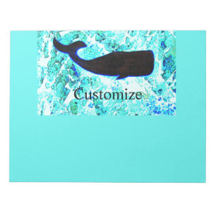 Bloc-note baleine noire Thunder_Cove bleu
