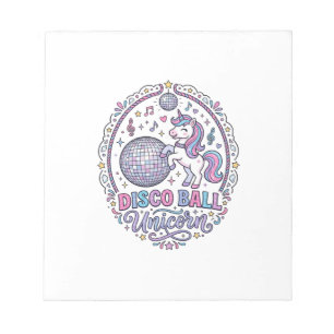 Bloc-note Balle de disco Licorne Licorne Impression ludique
