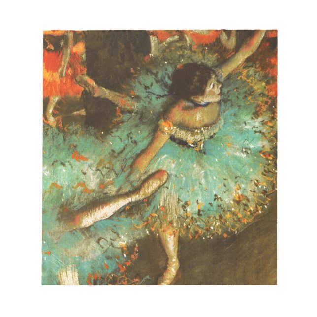 Bloc-note Ballerina Dance Green Dancer Edger Degas Peinture (Devant)