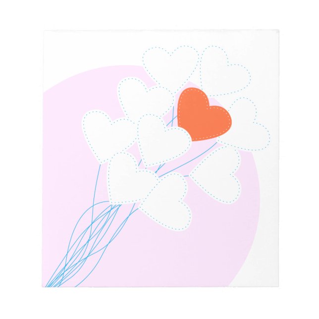 Bloc-note Ballons de coeur (Devant)