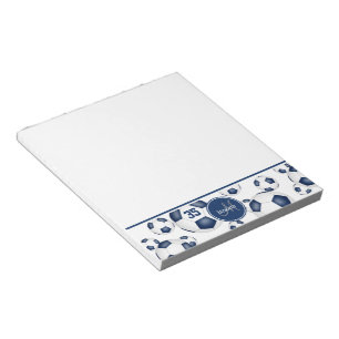 Bloc-note ballons de football bleu motif personnalisé