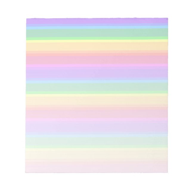 Bloc-note Bandes arc-en-ciel pastel (Devant)