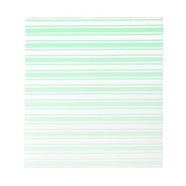 Bloc-note Bandes de bonbons vert et blanc pastel (Devant)
