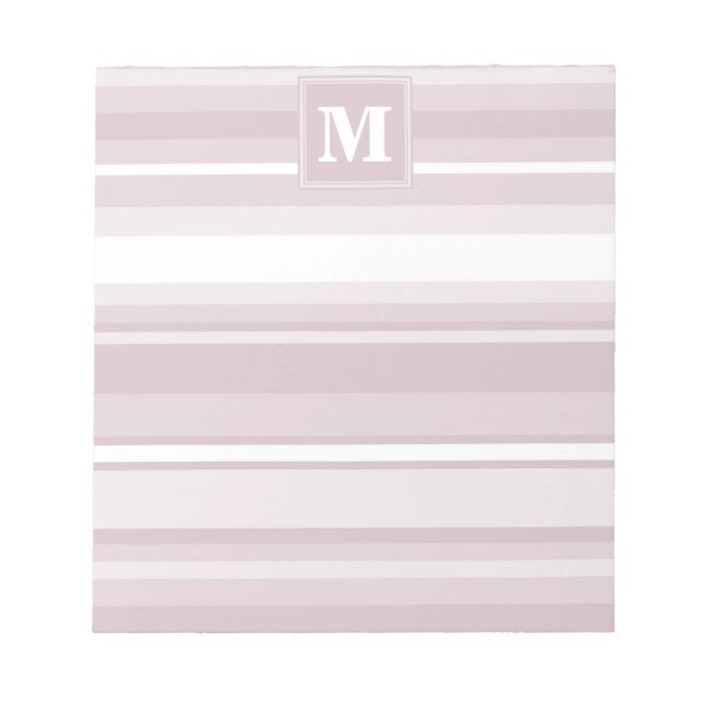Bloc-note Bandes de quartz roses monogrammes (Devant)