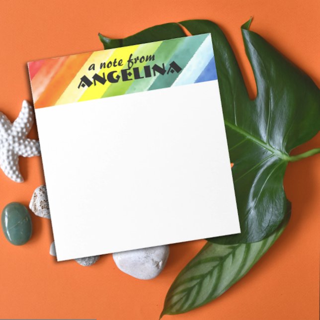 Bloc-note Bandes d'éclaboussures d'aquarelle arc-en-ciel en  (Créateur téléchargé)