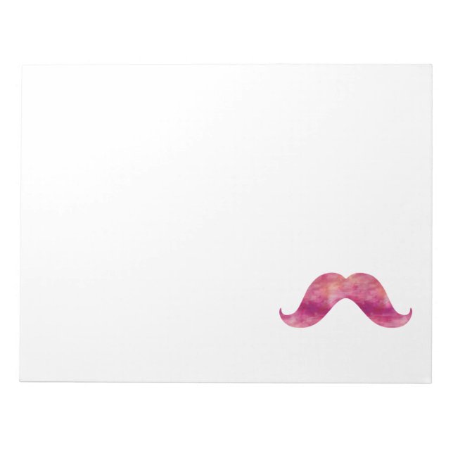 Bloc-note Barbe rose Tie Dye Aquarelle Dessins de moustaches (Devant)