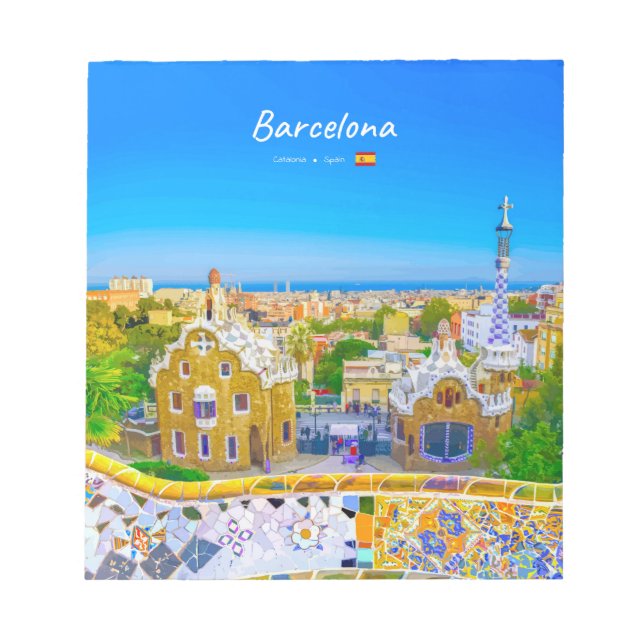Bloc-note Barcelone, Espagne - Parc Guell Mosaïque Gaudi (Devant)