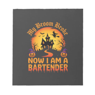 Bloc-note Barman Halloween Maison Hantée Sorcière Citrouille
