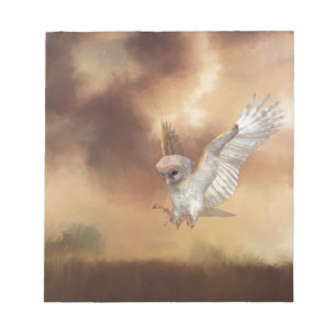 Bloc-note Barn Owl in Flight Digital Painting