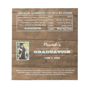 Bloc-note Barnwood Aqua Graduation Favor Candy Wrappers
