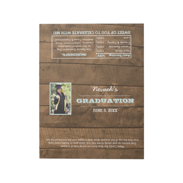 Bloc-note Barnwood Lights Graduation Favor Candy Wrappers  (Tourné)