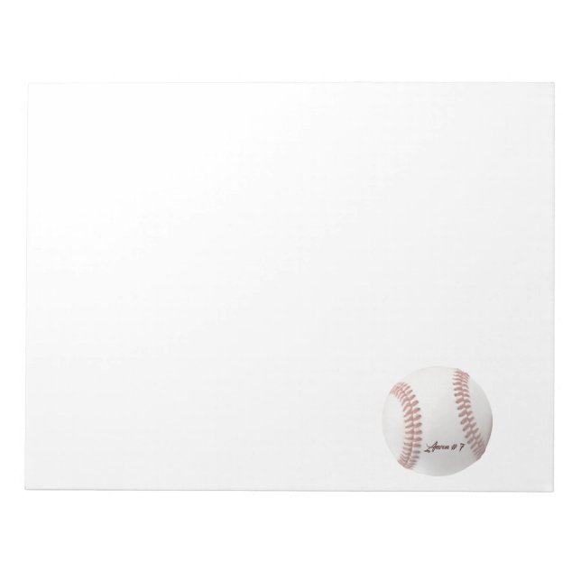 Bloc-note Baseball Personnalisé (Devant)
