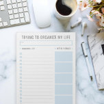 Bloc-note Basic Task List Editable Tear Away Daily Planner<br><div class="desc">Personalize to suit your taste by changing fonts,  colors and shapes of everything! Blue and Gray</div>