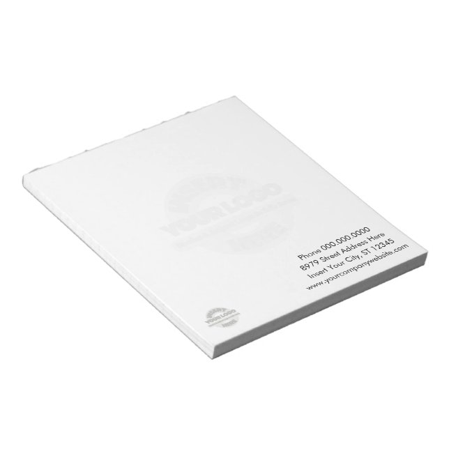 Bloc-note Basic with Business Logo in Background Notepad (Incliné)