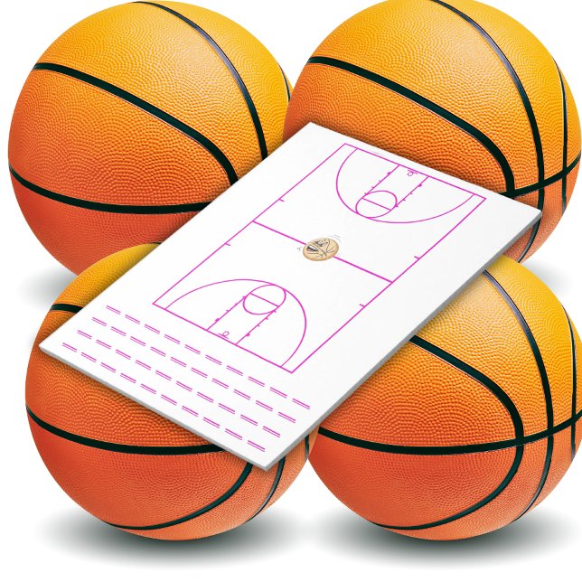 Bloc-note Basket-ball Playbook rose | (Créateur téléchargé)