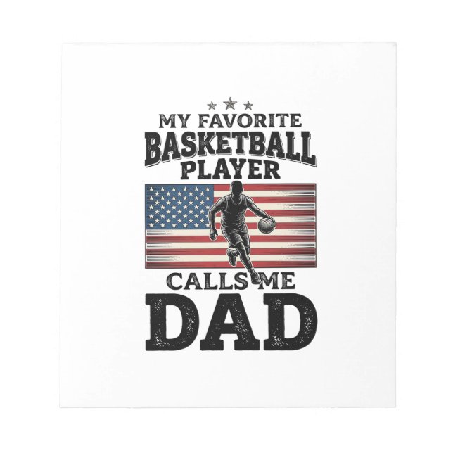 Bloc-note Basketball Dad Patriotic Vintage Engraving T-Shirt (Devant)