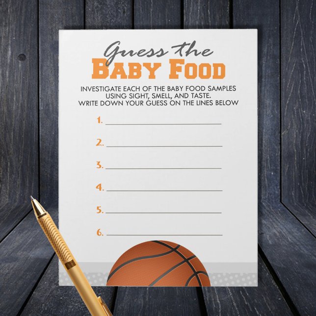 Bloc-note Basketball Guess The Baby Food Game Réponse Pack (Guess the Baby Foot Basketball Baby Shower Game Pack of 40 Games)